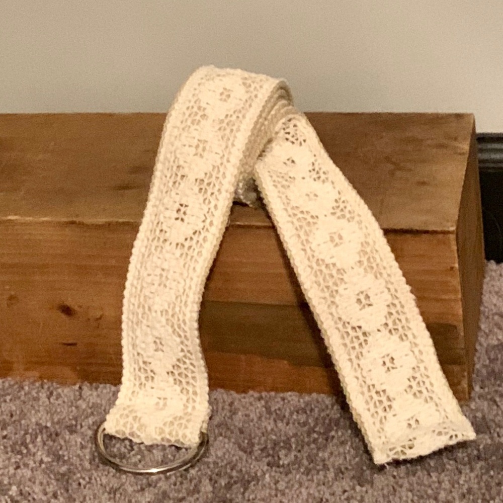 Ivory crocheted belt
